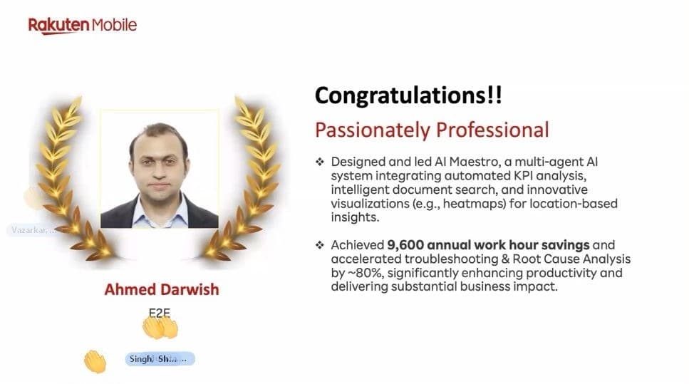 Passionately Professional Award — Rakuten Mobile CEO - Main